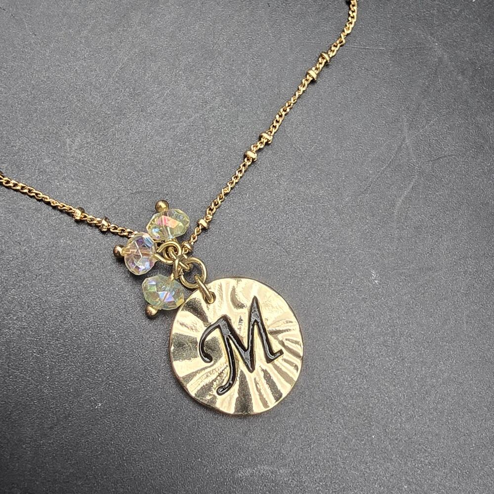Garold C. Miller Letter Initial M Necklace Gold Tone Friends Collection